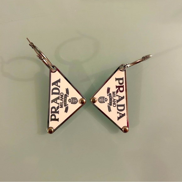 Jewelry - Prada logo triangle earrings